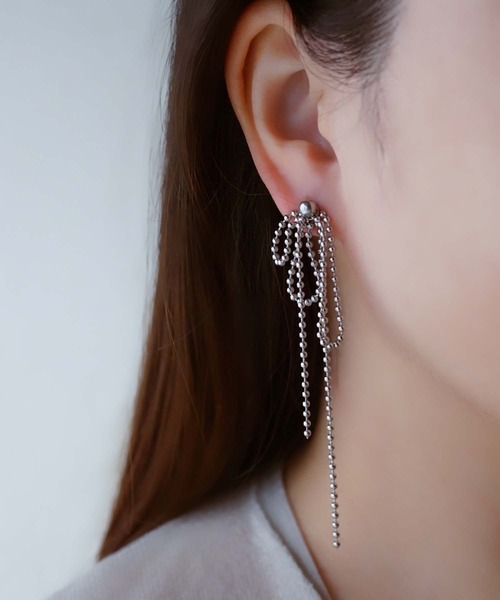 CERCA(チェルカ)の「saran jewelry/ロングボールチェーン 3way ピアス /アレルギー対応(ピアス(両耳用)・レディース・シルバー/ゴールド・FREE)」の8枚目の写真
