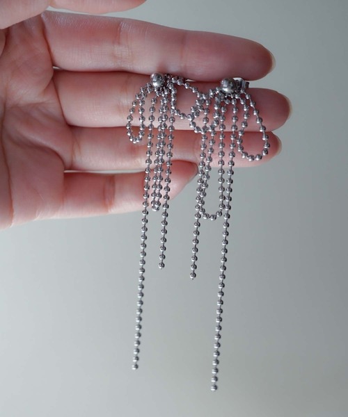 CERCA(チェルカ)の「saran jewelry/ロングボールチェーン 3way ピアス /アレルギー対応(ピアス(両耳用)・レディース・シルバー/ゴールド・FREE)」の11枚目の写真