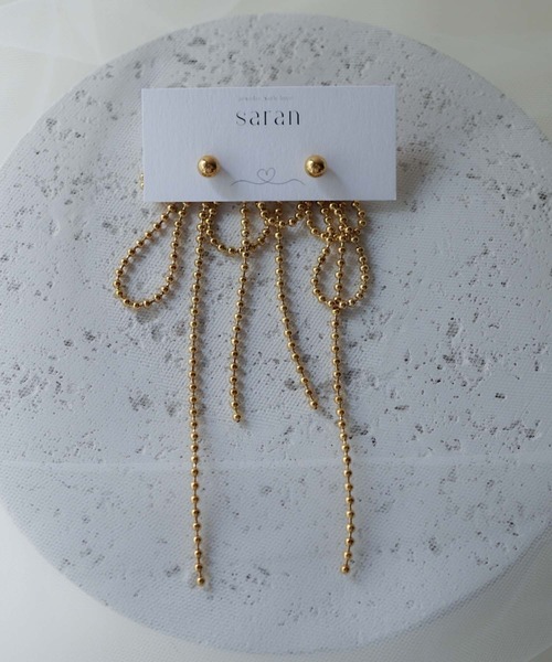 CERCA(チェルカ)の「saran jewelry/ロングボールチェーン 3way ピアス /アレルギー対応(ピアス(両耳用)・レディース・シルバー/ゴールド・FREE)」の12枚目の写真