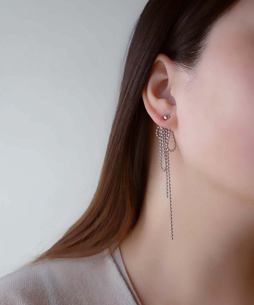 CERCA(チェルカ)の「saran jewelry/ロングボールチェーン 3way ピアス /アレルギー対応(ピアス(両耳用)・レディース・シルバー/ゴールド・FREE)」の14枚目の写真