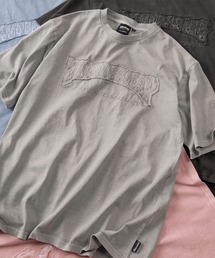 【70】【THRASHER/スラッシャー】ピグメント加工 ブランドロゴ ダメージ アップリケ刺繍 クルーネックTシャツ