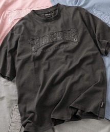 【70】【THRASHER/スラッシャー】ピグメント加工 ブランドロゴ ダメージ アップリケ刺繍 クルーネックTシャツ