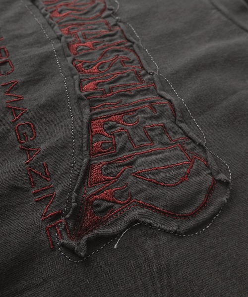 THRASHER(スラッシャー)の「【70】【THRASHER/スラッシャー】ピグメント加工 ブランドロゴ ダメージ アップリケ刺繍 クルーネックTシャツ(Tシャツ/カットソー・メンズ・サックスブルー/グレー/ピンク/ブラウン/チャコールグレー/ダークグレー・XL/L/M)」の11枚目の写真