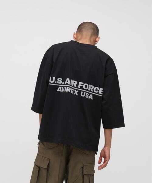 AVIREX(アヴィレックス)の「《WEB&DEPOT限定》HALF SLEEVE T-SHIRT / ハーフ スリーブ Tシャツ / AVIREX / アヴィレックス(Tシャツ/カットソー・メンズ・ホワイト/ブラック・2XL/XL/M/L)」の2枚目の写真