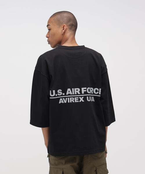 AVIREX(アヴィレックス)の「《WEB&DEPOT限定》HALF SLEEVE T-SHIRT / ハーフ スリーブ Tシャツ / AVIREX / アヴィレックス(Tシャツ/カットソー・メンズ・ホワイト/ブラック・2XL/XL/M/L)」の3枚目の写真