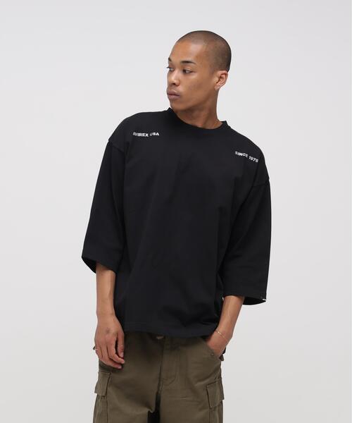 AVIREX(アヴィレックス)の「《WEB&DEPOT限定》HALF SLEEVE T-SHIRT / ハーフ スリーブ Tシャツ / AVIREX / アヴィレックス(Tシャツ/カットソー・メンズ・ホワイト/ブラック・2XL/XL/M/L)」の4枚目の写真