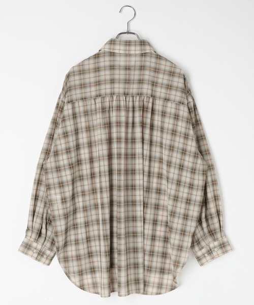LEPSIM(レプシィム)の「シアーシャツチェック長袖チュニック 663969(シャツ/ブラウス・レディース・ブラック系その他/ブラウン系その他・FREE)」の3枚目の写真