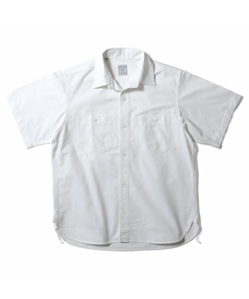 HOUSTON(ヒューストン)の「HOUSTON ヒューストン OXFORD S/S WORK SHIRT オックスフォード 半袖 ワークシャツ(シャツ/ブラウス・メンズ・ブラック/ホワイト/ネイビー・17.5/16.5/15.5/18.5)」の2枚目の写真