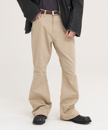 AKECII（アケシ）の「ラフパネルセギングフレアパンツ_サンドベージュ（その他パンツ）」