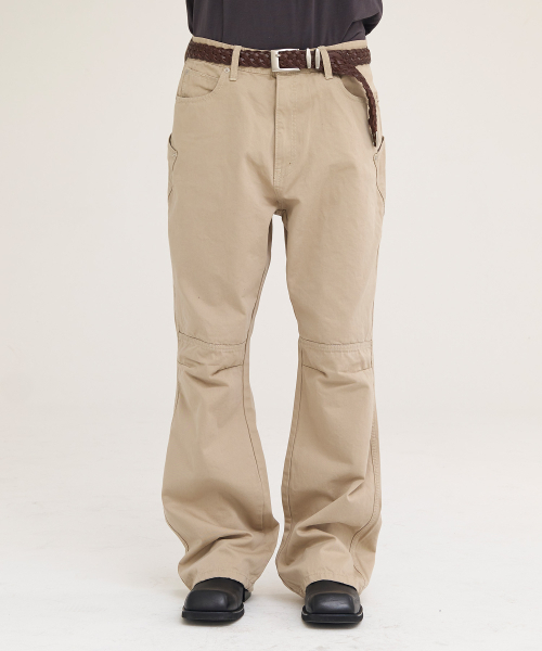 AKECII(アケシ)の「ラフパネルセギングフレアパンツ_サンドベージュ(その他パンツ・メンズ・その他・LARGE/MEDIUM/SMALL)」の5枚目の写真