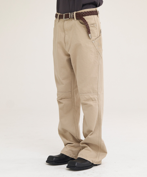 AKECII(アケシ)の「ラフパネルセギングフレアパンツ_サンドベージュ(その他パンツ・メンズ・その他・LARGE/MEDIUM/SMALL)」の6枚目の写真
