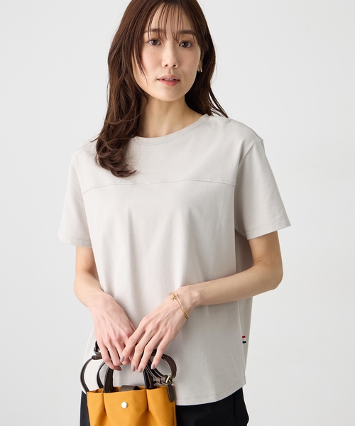 Petit Honfleur(プチオンフルール)の「ラウンドヘム半袖プルオーバー【接触冷感・UVカット・日本製】(Tシャツ/カットソー・レディース・ホワイト/チャコールグレー/グレー/グリーン/ピンク・L/M)」の11枚目の写真
