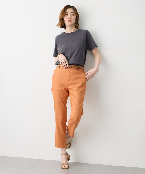 Petit Honfleur(プチオンフルール)の「ラウンドヘム半袖プルオーバー【接触冷感・UVカット・日本製】(Tシャツ/カットソー・レディース・ホワイト/チャコールグレー/グレー/グリーン/ピンク・L/M)」の17枚目の写真