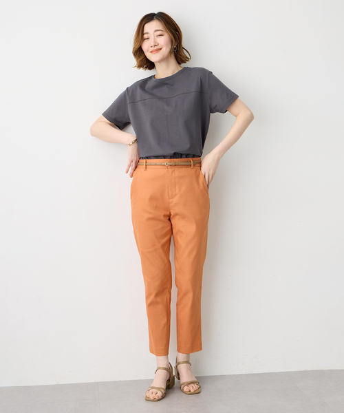 Petit Honfleur(プチオンフルール)の「ラウンドヘム半袖プルオーバー【接触冷感・UVカット・日本製】(Tシャツ/カットソー・レディース・ホワイト/チャコールグレー/グレー/グリーン/ピンク・L/M)」の18枚目の写真