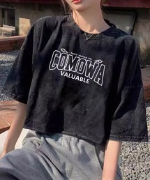 ピグメントクロップドプリントTシャツ