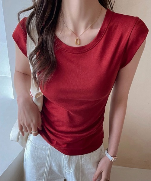 yuue' ( wear )（ユーイ）の「ワイドネックフレンチスリーブTシャツ（Tシャツ/カットソー・レディース・レッド/ホワイト/ブラック・FREE）」の20枚目の写真