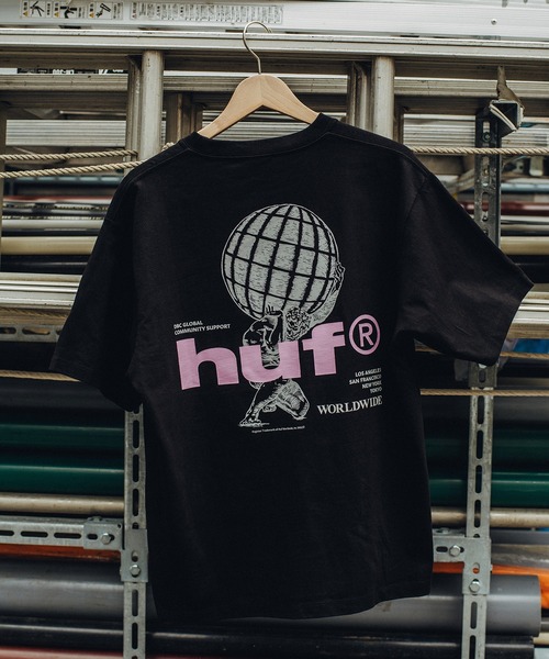 HUF(ハフ)の「COMMUNITY SUPPORT TEE(Tシャツ/カットソー・メンズ・ブラック/ホワイト/ブラウン・S/M/L/XL/XXL)」の1枚目の写真