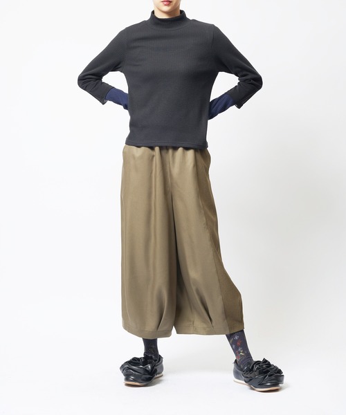 gomme(ゴム)の「ヘムタックツイルパンツ(その他パンツ・レディース・カーキ/ブラック・MEDIUM)」の3枚目の写真