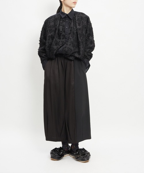 gomme(ゴム)の「ヘムタックツイルパンツ(その他パンツ・レディース・カーキ/ブラック・MEDIUM)」の6枚目の写真
