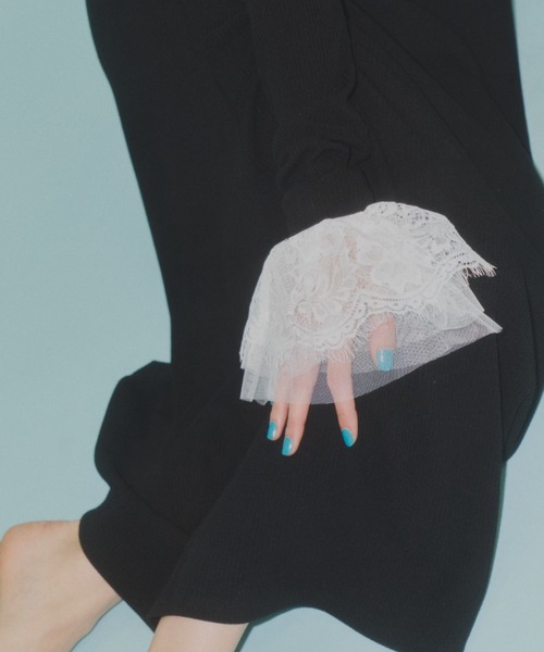 yae（ヤエ）の「Lace cuffs　レースカフス（アームカバー・レディース・ホワイト/ブラック・FREE）」の6枚目の写真