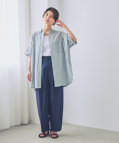studio CLIP(スタディオクリップ)の「刺繍ストライプ半袖シャツ(シャツ/ブラウス・レディース・その他3/その他1/その他2/その他6/その他5・FREE)」の6枚目の写真