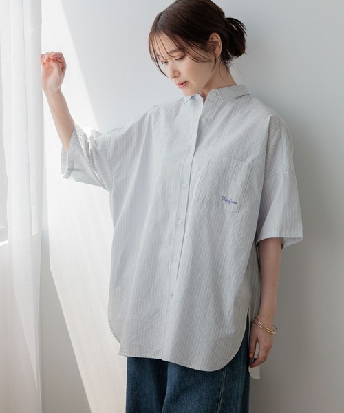 studio CLIP(スタディオクリップ)の「刺繍ストライプ半袖シャツ(シャツ/ブラウス・レディース・その他3/その他1/その他2/その他6/その他5・FREE)」の8枚目の写真