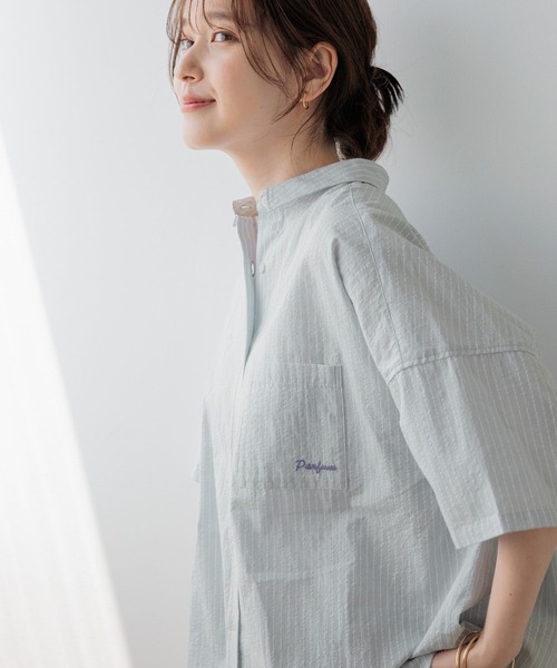 studio CLIP(スタディオクリップ)の「刺繍ストライプ半袖シャツ(シャツ/ブラウス・レディース・その他3/その他1/その他2/その他6/その他5・FREE)」の9枚目の写真