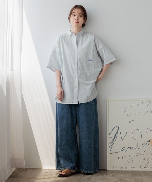 studio CLIP(スタディオクリップ)の「刺繍ストライプ半袖シャツ(シャツ/ブラウス・レディース・その他3/その他1/その他2/その他6/その他5・FREE)」の10枚目の写真