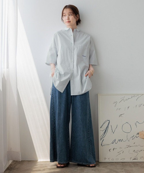 studio CLIP(スタディオクリップ)の「刺繍ストライプ半袖シャツ(シャツ/ブラウス・レディース・その他3/その他1/その他2/その他6/その他5・FREE)」の11枚目の写真