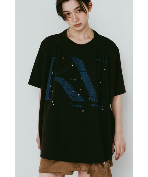 Knuth Marf(クヌースマーフ)の「tuck detail oversized tee(unisex)(Tシャツ/カットソー・レディース・ブルー/ブラック/ブラウン・FREE)」の5枚目の写真