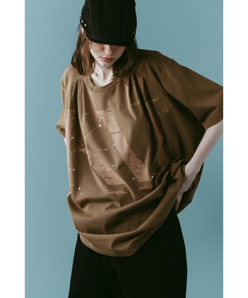 Knuth Marf(クヌースマーフ)の「tuck detail oversized tee(unisex)(Tシャツ/カットソー・レディース・ブルー/ブラック/ブラウン・FREE)」の22枚目の写真