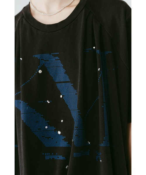 Knuth Marf(クヌースマーフ)の「tuck detail oversized tee(unisex)(Tシャツ/カットソー・レディース・ブルー/ブラック/ブラウン・FREE)」の9枚目の写真