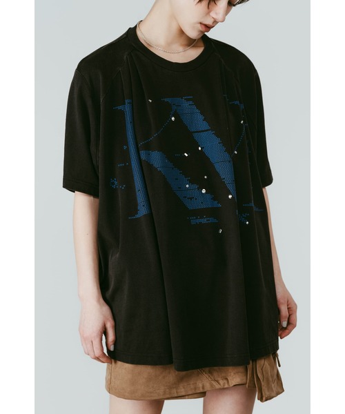 Knuth Marf(クヌースマーフ)の「tuck detail oversized tee(unisex)(Tシャツ/カットソー・レディース・ブルー/ブラック/ブラウン・FREE)」の10枚目の写真