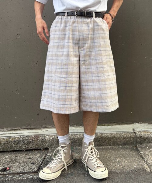 GEVACO(ゲバコ)の「【GEVACO/ゲバコ】リネンイージーハーフパンツ(その他パンツ・レディース・カーキ/ベージュ・LARGE/MEDIUM)」の1枚目の写真