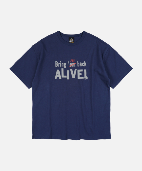 FRIZMWORKS(フリズムワークス)の「BRING ME BACK ALIVE HALF TEE _ NAVY(Tシャツ/カットソー・メンズ・その他・SMALL/MEDIUM/LARGE/X-LARGE)」の1枚目の写真