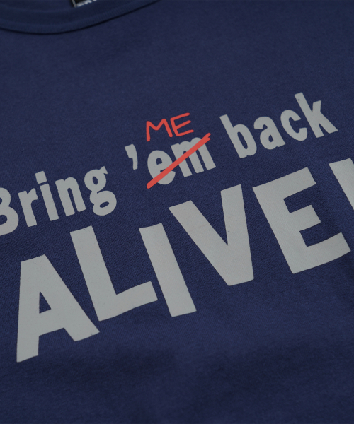 FRIZMWORKS(フリズムワークス)の「BRING ME BACK ALIVE HALF TEE _ NAVY(Tシャツ/カットソー・メンズ・その他・SMALL/MEDIUM/LARGE/X-LARGE)」の4枚目の写真