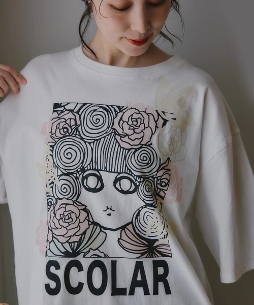 ScoLar(スカラー)の「ScoLar/スカラー スカラー柄 UVPt TEE(Tシャツ/カットソー・レディース・ブラック/ピンク・FREE)」の6枚目の写真