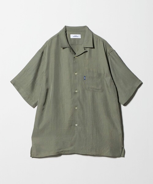 NICE WEATHER(ナイスウェザー)の「<NICE WEATHER>サテン ショートスリーブシャツ(シャツ/ブラウス・メンズ・ブラック/オリーブ・S/L/M)」の1枚目の写真