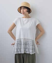 studio CLIP | 《natural by clip》スソレースキリカエプルオーバー(Tシャツ/カットソー)