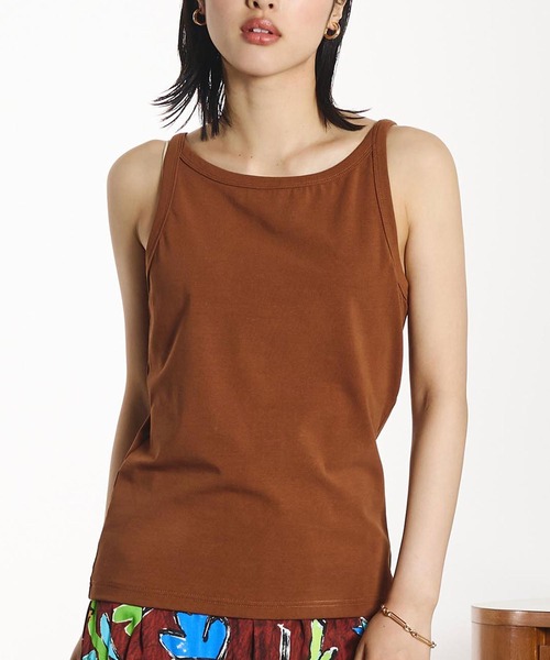 ROSE BUD（ローズバッド）の「SOFT RACER TANK（タンクトップ・レディース・ブラウン/ブラック/レッド・ONE SIZE）」の3枚目の写真