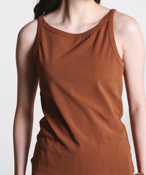 ROSE BUD（ローズバッド）の「SOFT RACER TANK（タンクトップ・レディース・ブラウン/ブラック/レッド・ONE SIZE）」の5枚目の写真