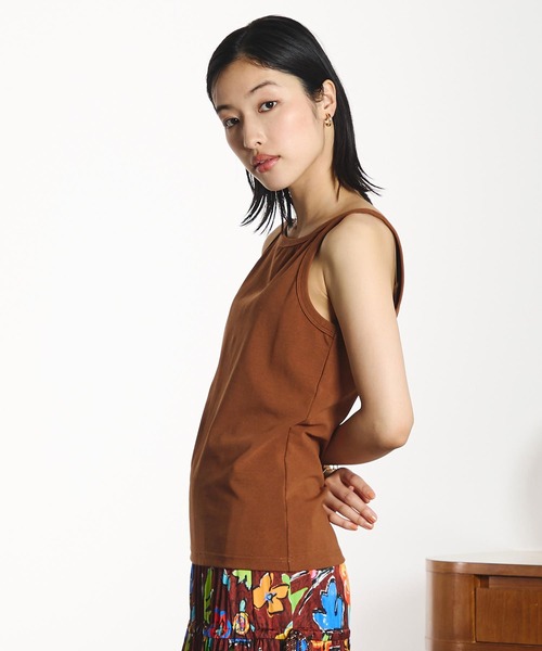 ROSE BUD（ローズバッド）の「SOFT RACER TANK（タンクトップ・レディース・ブラウン/ブラック/レッド・ONE SIZE）」の7枚目の写真