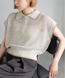 tiptop（ティップトップ）の「メランジメッシュライン入りポロ（ポロシャツ）」