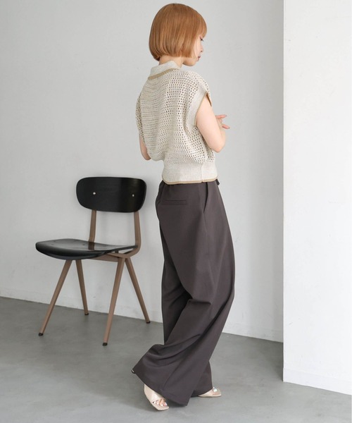tiptop(ティップトップ)の「メランジメッシュライン入りポロ(ポロシャツ・レディース・ブラック/ブラウン/アイボリー・FREE)」の11枚目の写真