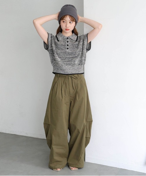 tiptop(ティップトップ)の「メランジメッシュライン入りポロ(ポロシャツ・レディース・ブラック/ブラウン/アイボリー・FREE)」の22枚目の写真