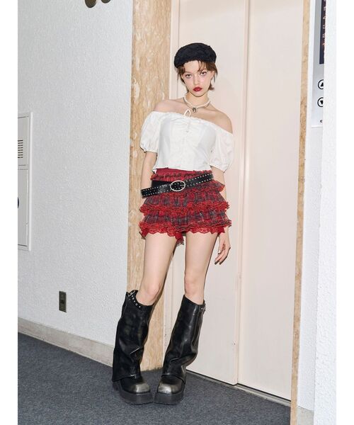 jouetie（ジュエティ）の「スタッズカバーブーツ（ブーツ・レディース・ブラック/アイボリー・MEDIUM/LARGE）」の10枚目の写真