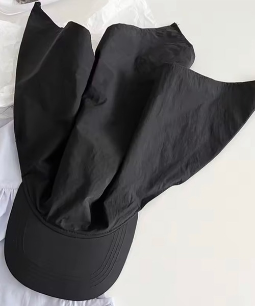 ammy.（エイミードット）の「【 ammy. / エイミードット 】 ネックガード付き サンシェード キャップ（キャップ・レディース・ベージュ/ブラック・FREE）」の2枚目の写真