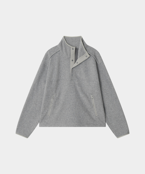 WORLDDILEMA(ワールドジレンマ)の「HALF NECK FLEECE (GREY)(その他トップス・レディース・ライトグレー・FREE)」の3枚目の写真