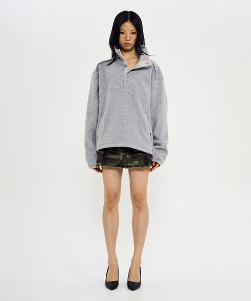 WORLDDILEMA(ワールドジレンマ)の「HALF NECK FLEECE (GREY)(その他トップス・レディース・ライトグレー・FREE)」の6枚目の写真