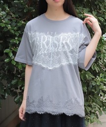レース×ロゴビッグＴシャツ